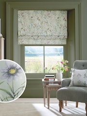 Sage Green Ready Made Blackout Roman Blind Floral Regency - Image 1 of 9