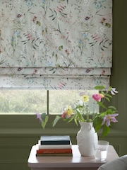 Sage Green Ready Made Blackout Roman Blind Floral Regency - Image 4 of 9