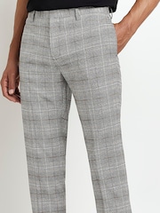 River Island Grey/Mustard Yellow 100% Cotton Check Trousers - Image 4 of 5