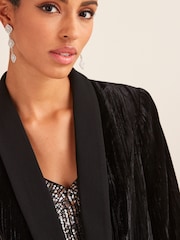 Black Velvet Ripple Suit: Blazer - Image 4 of 5