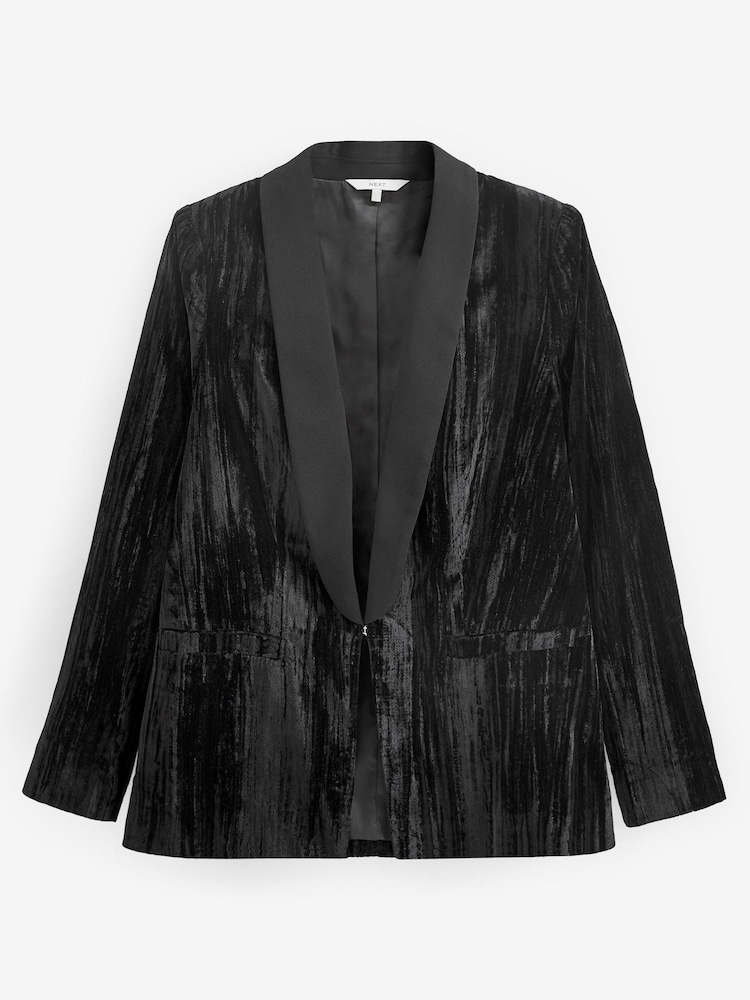 Black Velvet Ripple Suit: Blazer - Image 5 of 5 Black Velvet Ripple Suit: Blazer - Image 5 of 5