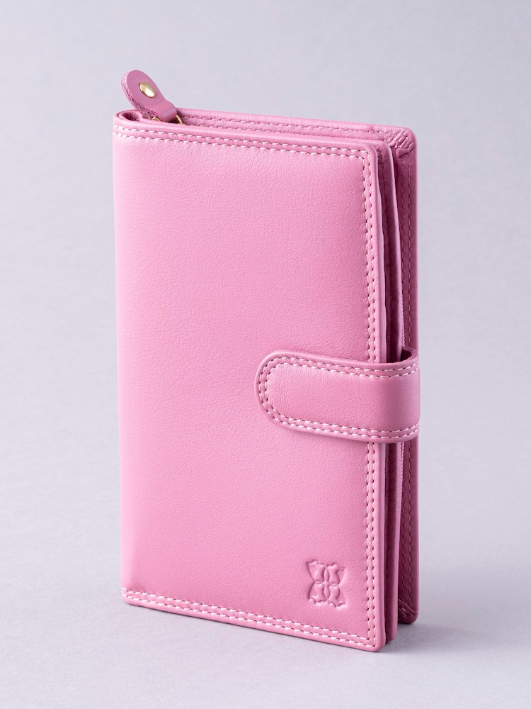 Lakeland Leather Mauve Pink Medium Tab Purse - Image 1 of 5