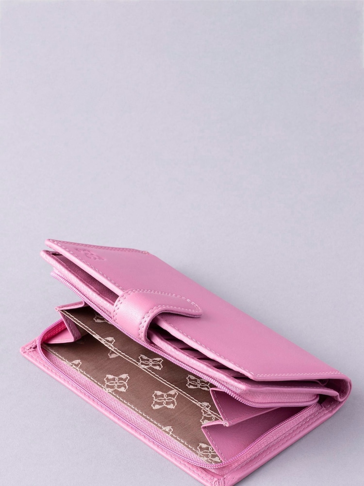 Lakeland Leather Mauve Pink Medium Tab Purse - Image 4 of 5