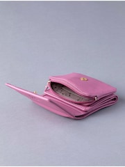 Lakeland Leather Mauve Pink Small Flapover Purse - Image 4 of 5