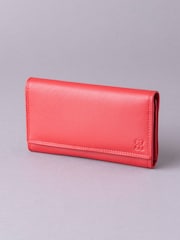 Lakeland Leather Peach/Pink Small Flapover Purse - Image 1 of 4