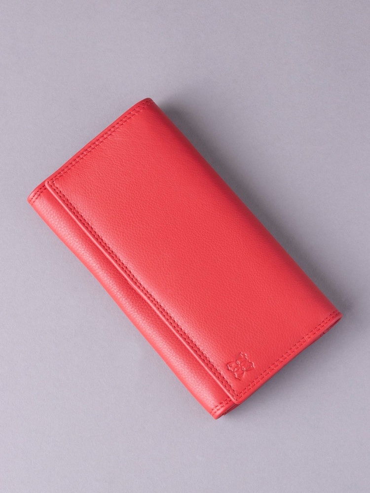 Lakeland Leather Peach/Pink Small Flapover Purse - Image 3 of 4