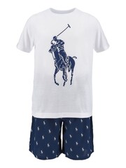 Polo Ralph Lauren Navy Blue Short Sleeved Pyjamas Set - Image 1 of 4