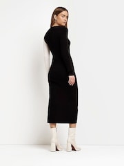 River Island Black Bailey Wrap Button Dress - Image 2 of 5