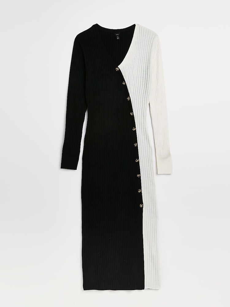 River Island Black Bailey Wrap Button Dress - Image 5 of 5 River Island Black Bailey Wrap Button Dress - Image 5 of 5