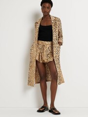 River Island Cream Long Turn Up Cuff Duster Jacket - Image 1 of 4