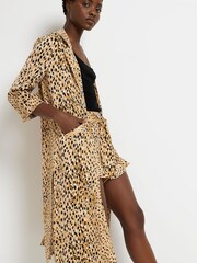 River Island Cream Long Turn Up Cuff Duster Jacket - Image 3 of 4