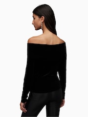 AllSaints Black Delta Velvet Top - Image 2 of 6