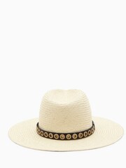 AllSaints Brown Sammie Eyelet Fedora Hat - Image 3 of 4