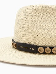 AllSaints Brown Sammie Eyelet Fedora Hat - Image 4 of 4