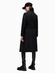 AllSaints Black Riley Coat - Image 2 of 7