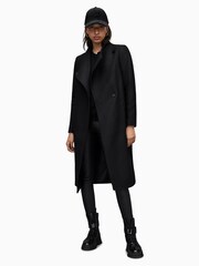 AllSaints Black Riley Coat - Image 3 of 7