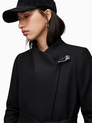 AllSaints Black Riley Coat - Image 4 of 7