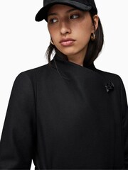 AllSaints Black Riley Coat - Image 5 of 7