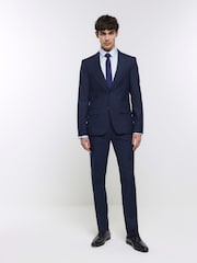 River Island Blue Textured Egyptian Shirt - Image 3 of 4