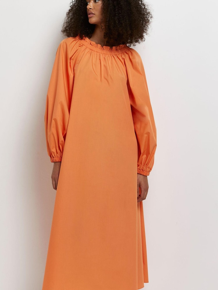 River Island Orange Oversized Poplin Dress - Image 1 of 5