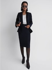 Reiss Navy Haisley Petite Tailored Pencil Skirt - Image 1 of 6
