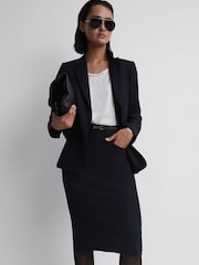 Reiss Navy Haisley Petite Tailored Pencil Skirt - Image 3 of 6