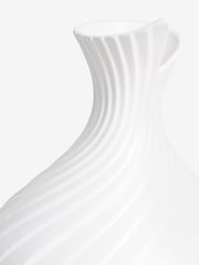 White Pleated Ceramic Large Vase - Image 3 of 3
