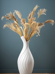 White Pleated Ceramic Extra Large Vase - Image 1 of 4