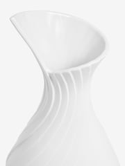 White Pleated Ceramic Extra Large Vase - Image 4 of 4