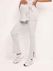 Grey Ribbed Split Hem Trousers - Image 3 of 8