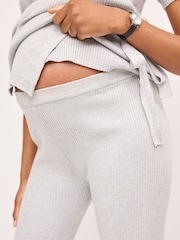 Grey Ribbed Split Hem Trousers - Image 4 of 8