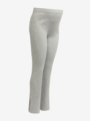 Grey Ribbed Split Hem Trousers - Image 7 of 8