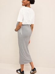 Grey/White Layered Maternity Nursing Dress - Image 4 of 8