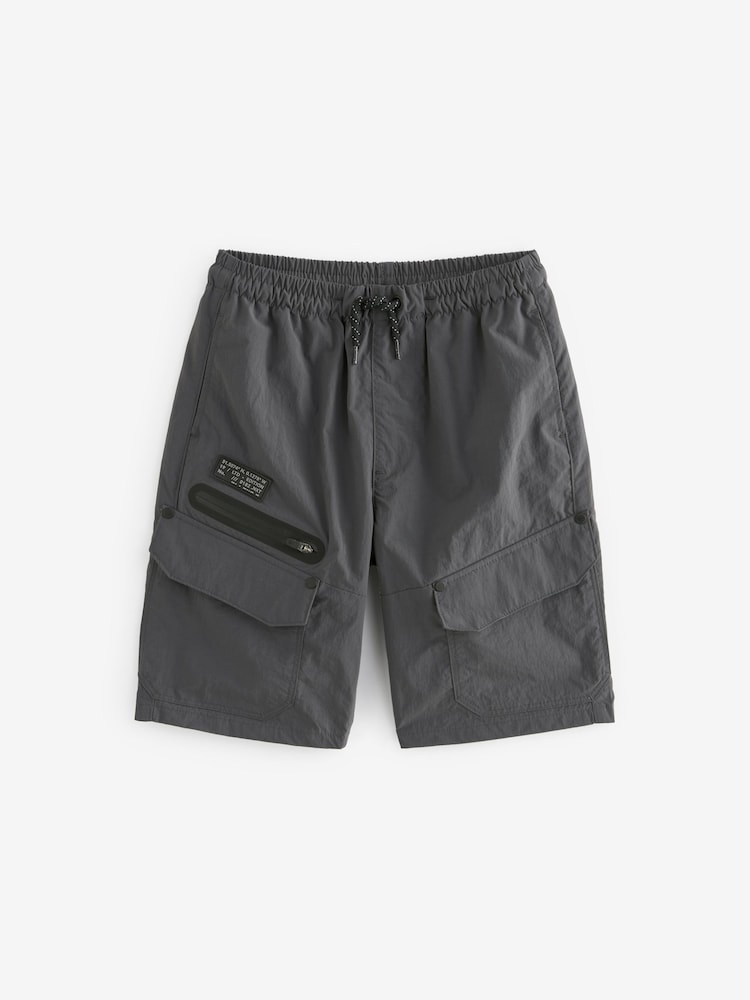 Charcoal Grey Zip Pocket Cargo Shorts (3-16yrs) - Image 1 of 4