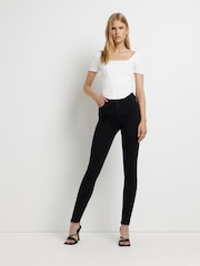 River Island Black High Rise Skinny Jeans - Image 3 of 6