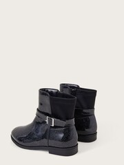 Monsoon Patent Glitter Bow Black Boots - Image 2 of 3