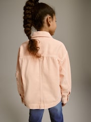 Peach Pink Crop Cotton Shacket (3-16yrs) - Image 3 of 7