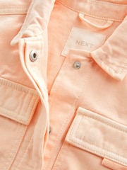 Peach Pink Crop Cotton Shacket (3-16yrs) - Image 7 of 7