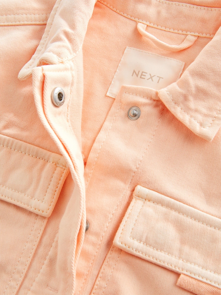 Peach Pink Crop Cotton Shacket (3-16yrs) - Image 7 of 7