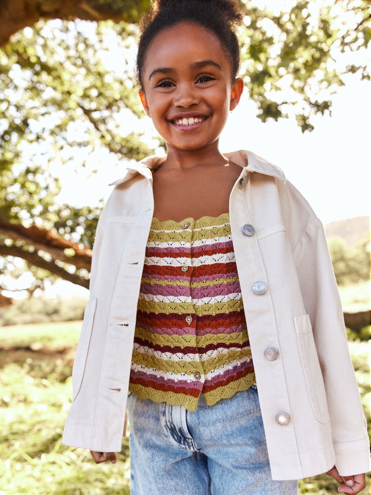 Cream Denim Shacket (3-16yrs) - Image 1 of 4 Cream Denim Shacket (3-16yrs) - Image 1 of 4