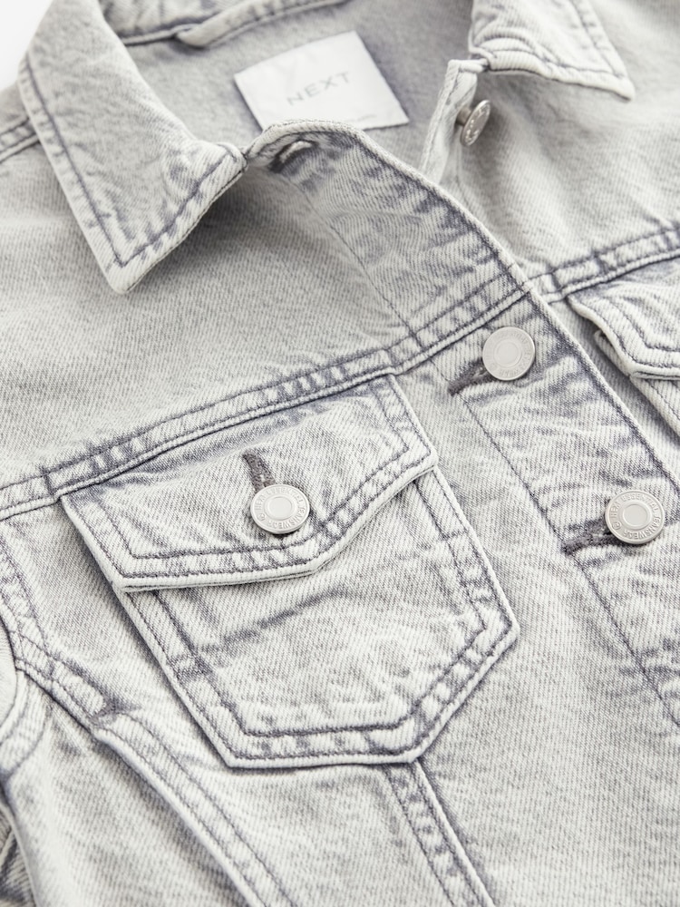 Grey Oversized Denim Jacket (3-16yrs) - Image 7 of 7