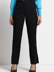 River Island Petite Split Side Black Trousers - Image 1 of 5