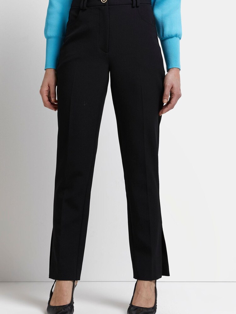 River Island Petite Split Side Black Trousers - Image 1 of 5