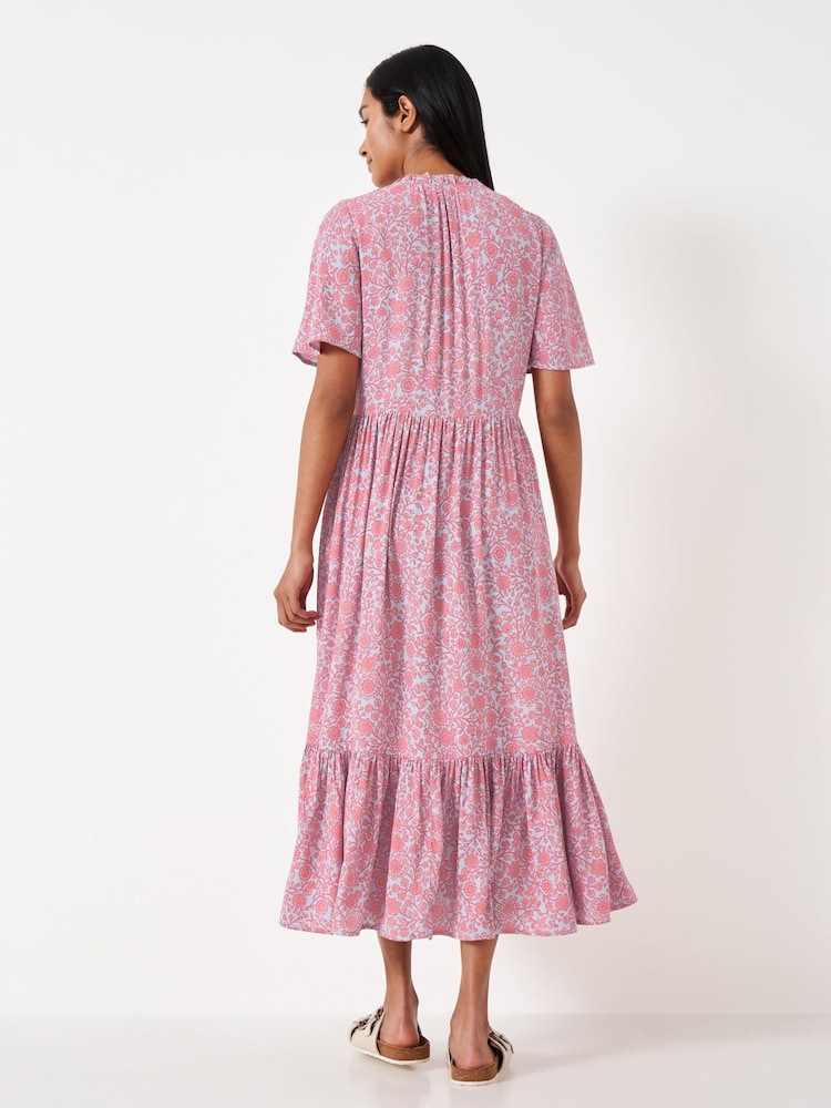 Crew Clothing Company Pink Floral Print A-Line Dress - Image 2 of 5