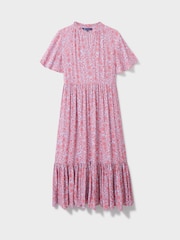Crew Clothing Company Pink Floral Print A-Line Dress - Image 5 of 5