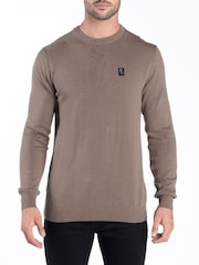 Luke 1977 100% Cotton Florence Clay Knitted Brown Jumper - Image 1 of 4