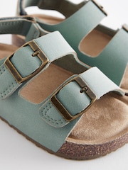 Mint Green Standard Fit (F) Double Buckle Cushioned Footbed Sandals - Image 5 of 5