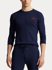 Polo Ralph Lauren Navy Blue Waffle Jersey T-Shirt - Image 1 of 4