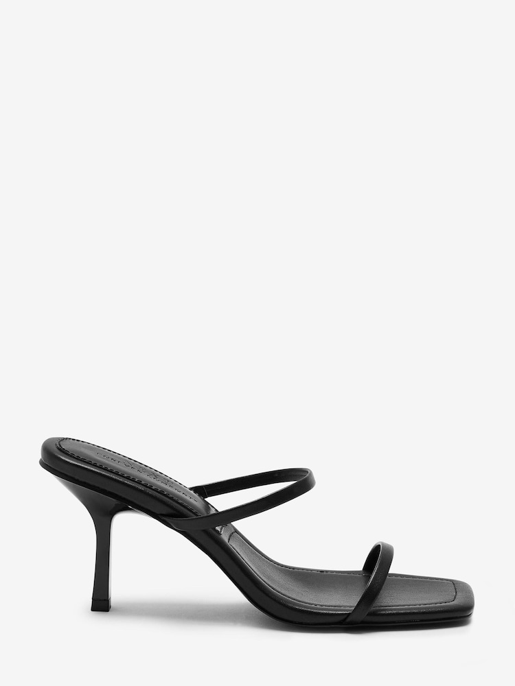 Black Forever Comfort 2 Band Strappy Mules - Image 2 of 6