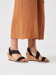 Schwarz - Forever Comfort® Schuhe mit Keilabsatz und elastischen Riemen - Bild 1 von 6